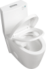 One-Piece Toilet, 1.1/1.60 GPF Water-Efficient Dual-Flush Elongated Comfort Height Floor Mounted, Standard-Size Toilet with Soft Closing Seat Included