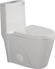 One-Piece Toilet, 1.1/1.60 GPF Water-Efficient Dual-Flush Elongated Comfort Height Floor Mounted, Standard-Size Toilet with Soft Closing Seat Included