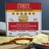 Pride Of India | Tomato Papadum, 10-Count (3.53oz - 100gm) | Protein Fiber & Iron Rich, Gluten-Free Vegan Lentil Crackers