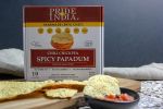 Pride Of India - Spicy Chickpea Masala Papadum Lentil Crisp, 10 count (3.53oz - 100gm) - Microwaveable Instant Chips, Gluten-Free Vegan Crackers