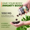 Mushroom Gummies 20 in 1 Mushroom Complex 1050 MG Cordyceps Reishi Turkey Tail Maitake Shiitake Lion Mane Mushroom Supplement for Immune Focus Energy