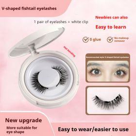 Magnetic Suction False Eyelashes Little Devil Supernatural Magnet Suit (Option: UBS053-1pair Eyelash Plus White Clip)