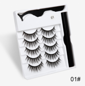 A Pair Of False Eyelashes With Magnets In Fashion (Option: 5pc 04)