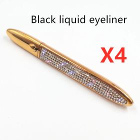 False Eyelashes Self-adhesive Eyeliner Multicolor (Option: Full Diamond 4pcs-Black)