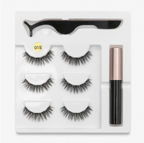 A Pair Of False Eyelashes With Magnets In Fashion (Option: 3PC 018 style)