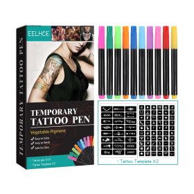 EELHOE Temporary Tattoo Pen Set Face, Arm, Body Multi Color Painting DIY Makeup Graffiti Decoration Tattoo Pen EELHOE Temporary Tattoo Pen Set Face, A (Option: 3pcs)