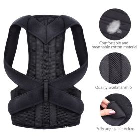 Adjustable Back Shoulder Posture Corrector Belt Clavicle Spine Support Reshape Your Body Upper and Lower Back Pain Relief Brace (Color: Black, size: XXXL)