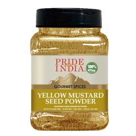 Pride of India ‚Äì Yellow Mustard Ground ‚Äì Gourmet Spice - Ideal for Pickles/Mustard Dressing/Sauces/ Hotdogs ‚Äì Preservatives & Additives Free ‚Äì (size: 8 oz)