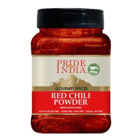 Pride of India ‚Äì Red Chili Ground ‚Äì Traditional Indian Spice ‚Äì Ideal for Gourmet & Savory Dishes Dishes ‚Äì GMO/Gluten Free ‚Äì Easy to Use - 2. (size: 8 oz)